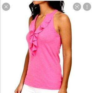 Lily Pulitzer pink ruffle top